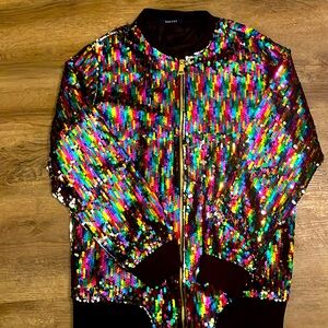 Sequin Zip Up Jacket